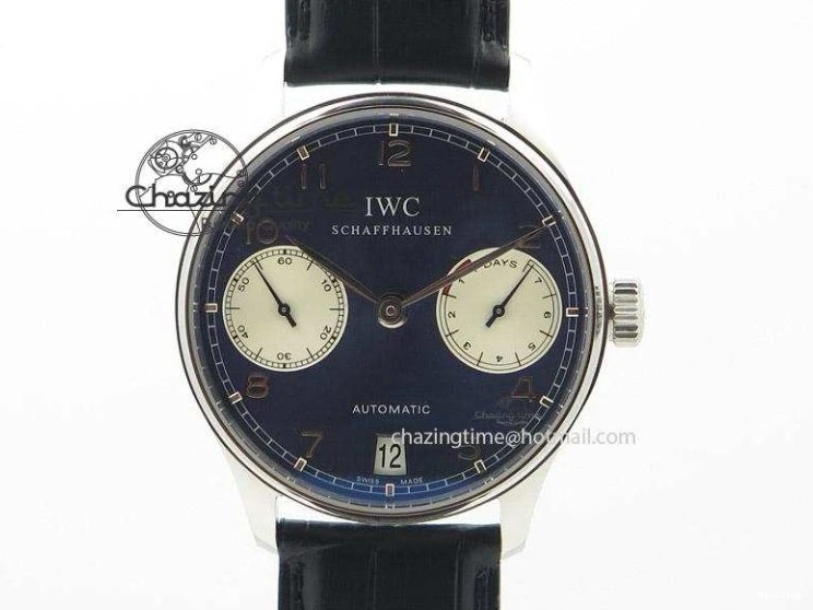 MIROTIME 0408 Original Portuguese IW358304 ZF 1:1 Best Edition SS White Dial RG Markers on Leather Strap A 7077